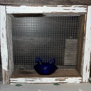 Cobalt Blue Glass Nesting Hen Dish
